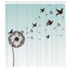 Ambesonne Art Shower Curtain, Dandelion Flower Arrangement Petals Doves Flying Silhouettes Fantasy Blooms Print, Cloth Fabric Bathroom Decor Set with Hooks, 69" W x 75" L, Turquoise Brown view 2