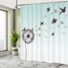 Ambesonne Art Shower Curtain, Dandelion Flower Arrangement Petals Doves Flying Silhouettes Fantasy Blooms Print, Cloth Fabric Bathroom Decor Set with Hooks, 69" W x 75" L, Turquoise Brown view 4