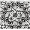 Ambesonne Mandala Shower Curtain, Exotic Style Lace Like Universe Pattern with Orient Inspiration Effects Print, Cloth Fabric Bathroom Decor Set with Hooks, 69" W x 70" L, White and Black view 2