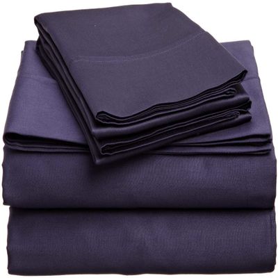 Singh's Textiles 600 Thread Count 100% Egyption Cotton Full Sleeper Sofa Bed Sheet Set (54" x 72" + 4") Navy Blue Solid