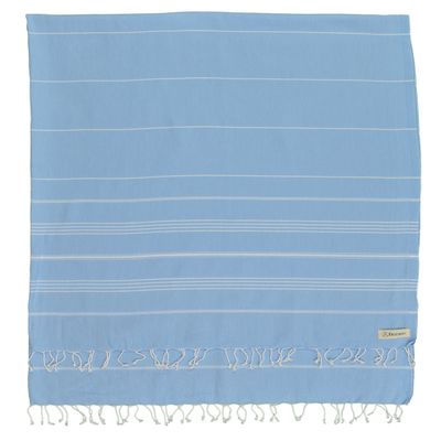 Bersuse Towels Anatolia XL Beach Blanket Throw Blanket Turkish Towel 100% Cotton Extra-Large Quick-Dry Lightweight Premium Peshtemal Towel - 61x82 Inches, Blue (Set of 3)