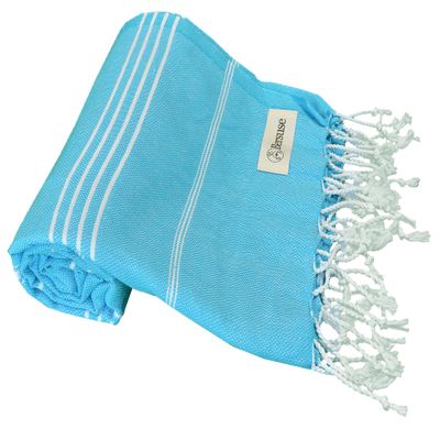 Bersuse Beach Towels Peshtemal Turkish Towels Anatolia Collection Premium Turkish Beach Towel, 100% Cotton, Large, Quick-Dry, Sand-Free, Lightweight - 37x70 Inches, Turquoise (Set of 6)