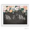 Andaz Press Peach Chalkboard Floral Garden Party Wedding Collection, Party Signs, Mr. & Mrs., 8.5x11-inch, 1-Pack view 1