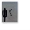 Concrete Clock & Black Acrylic Silhouette - Square Wall Clock - Modern Wall Clock - Cactus Silhouette - Planter Gift Idea view 1
