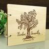 Darling Souvenir Custom Rustic Wedding Guest Book Wood Engraved Tree Design Bride & Groom Advice Book view 2