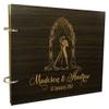 Darling Souvenir Handmade Wood Engraved Couple Photo Album Personalised Wedding Rustic Guestbook view 1