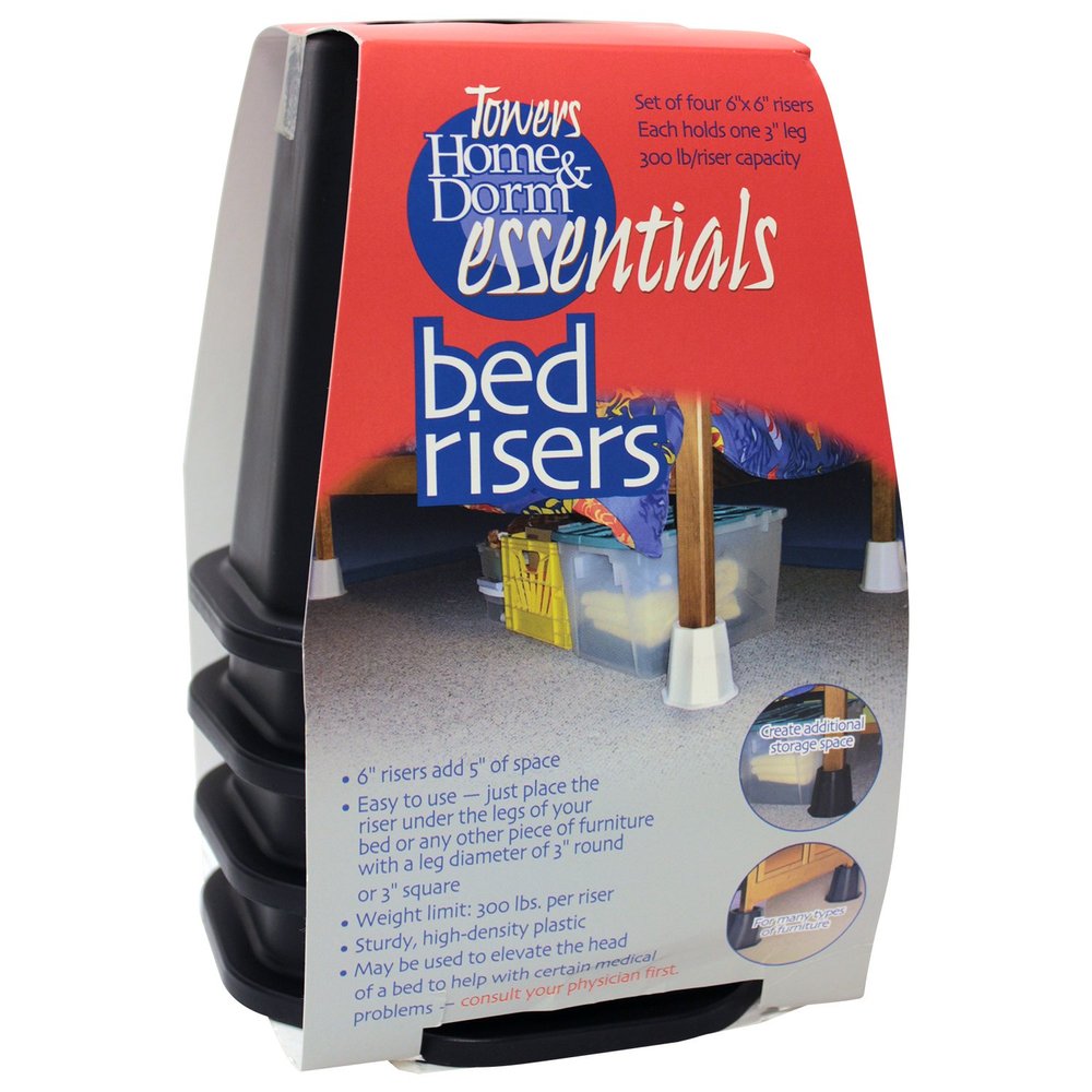 Emsco Group Home & Dorm Essentials Bed Risers in Black