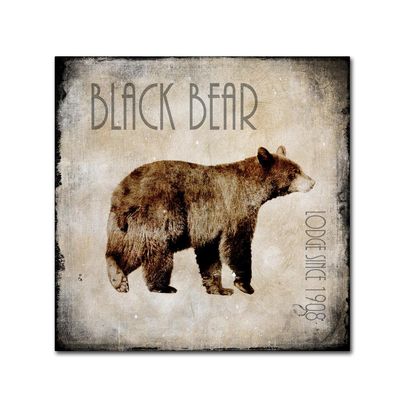 Trademark Fine Art Moose Lodge 2 - Black Bear by LightBoxJournal, 18x18-Inch-Inch