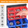 MaxWorks Wall Mount Storage Rack 30 Bin HeavyDuty Organizer for Nuts Bolts Screws Nails Beads Buttons and Small Parts for Garage Home and Workshop Blue and Red Bins (80694) view 4