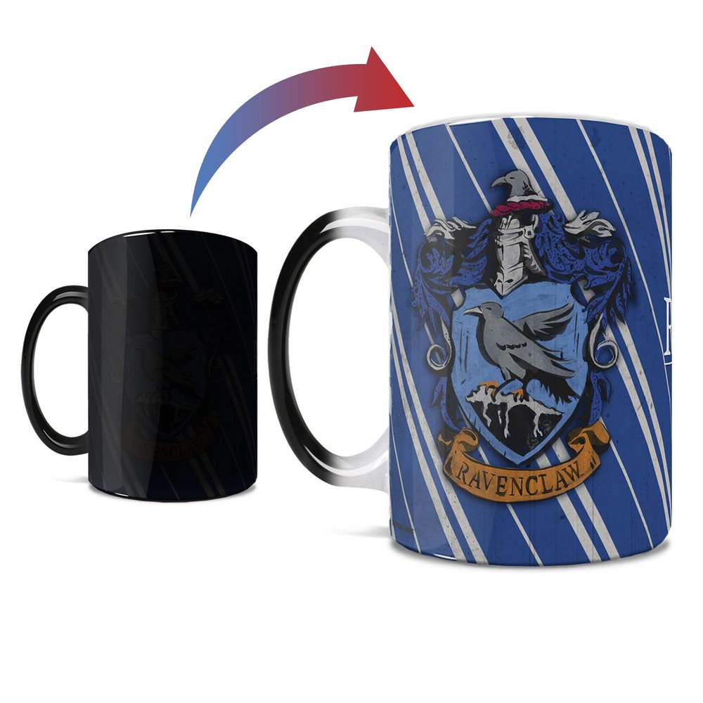 Morphing Mugs Harry Potter  Ravenclaw - Hogwarts House Crest - One 11 oz Color Changing Heat Sensitive Ceramic Mug  Image Revealed When HOT Liquid Is Added!