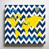 Dr Seuss, Personalized Canvas Nursery Chevron World Map, Customized Baby Name Wall Art Decor, Unique Educational Painting, Memorable Boys & Girls Gift, Giclee Print Stretched on Wood Frame 8X10 view 1