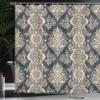 Ambesonne Damask Shower Curtain, Victorian Style Baroque Classic Pattern with Ornamental Floral Leaves Image, Cloth Fabric Bathroom Decor Set with Hooks, 69" W x 75" L, Charcoal Grey Cream view 3