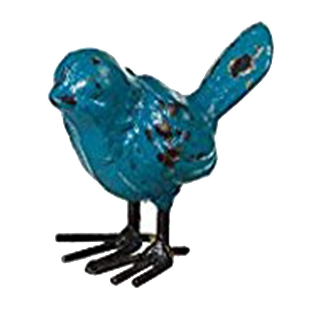 Mini Cast Iron Bird Figurine - 2 inch (Dark Blue)