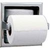 Bobrick Recessed Tissue Dispenser w/ Extra Roll Storage Space, Satin view 1