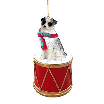 Blue Australian Shepherd Red Drum Ornament