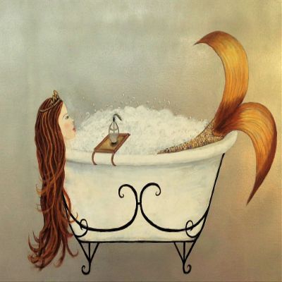 Mermaid Bubblebath Canvas Wrap