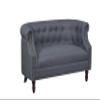 Container Furniture Direct Huton Collection Contemporary Upholstered Linen Wingback Loveseat with Solid Wood Frame and Button Tufted Details, Dark Grey view 1