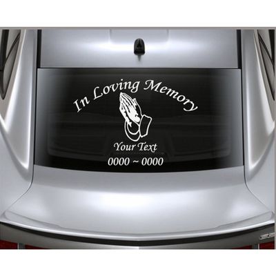 Custom Praying Hands Personalized Car-Wall-Vinyl Decals Stickers, 60 Inches