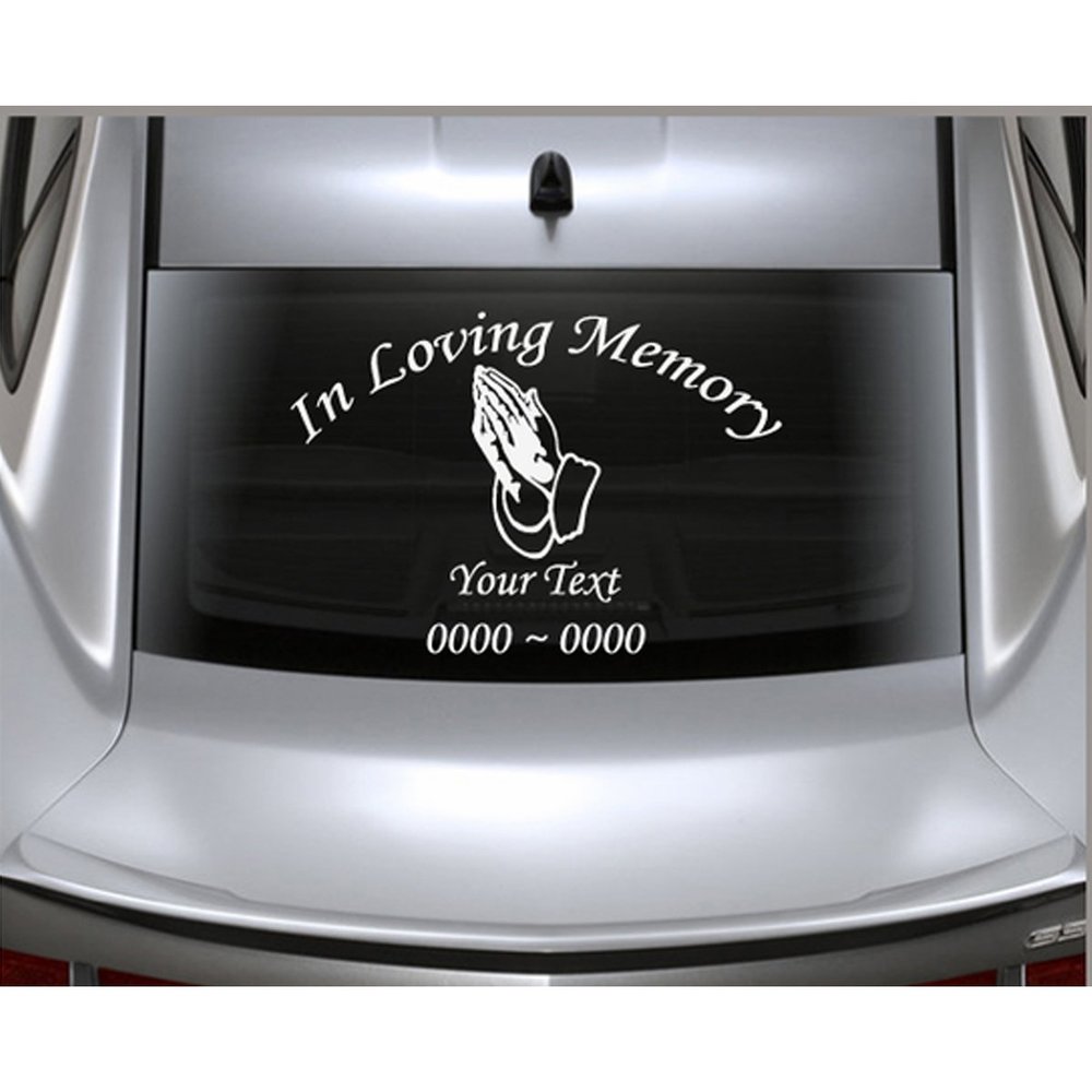 Custom Praying Hands Personalized Car-Wall-Vinyl Decals Stickers, 60 Inches