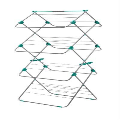 Addis Easi 3-Tier Indoor Airer, 15 M Drying Space - Metallic Aqua (Silver/Aqua)