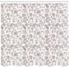 Ambesonne Playroom Shower Curtain, Nature Themed Owl Cat Bird Bluebells Tulips Leaves Doodle Art, Cloth Fabric Bathroom Decor Set with Hooks, 69" W x 75" L, Dark Brown White view 2