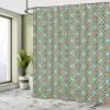 Ambesonne Orient Shower Curtain, Style Flower Arrangement Daffodils Old Framework Print, Cloth Fabric Bathroom Decor Set with Hooks, 69" W x 70" L, Teal Orange view 4