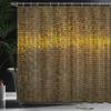 Ambesonne Abstract Shower Curtain, Disco Theme Pattern Squares Digital Effect Pixel Mosaic Geometric Arrangement, Cloth Fabric Bathroom Decor Set with Hooks, 69" W x 84" L, Multicolor Mustard Apricot view 3