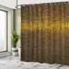Ambesonne Abstract Shower Curtain, Disco Theme Pattern Squares Digital Effect Pixel Mosaic Geometric Arrangement, Cloth Fabric Bathroom Decor Set with Hooks, 69" W x 84" L, Multicolor Mustard Apricot view 4