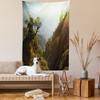 Ambesonne Landscape Tapestry, Forest Nepal Himalaya Mountains Sunlight Majestic Scenery Nature Photo, Wall Hanging for Bedroom Living Room Dorm Decor, 60" X 80", Green Pale Yellow view 2
