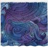 Ambesonne Abstract Shower Curtain, an Ocean Inspired by Graphic Paisley with Swirled Hand Drawn Style of an Artwork Nautical Print, Fabric Bathroom Decor Set with Hooks, 69" W x 75" L, Purple Blue view 2