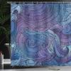 Ambesonne Abstract Shower Curtain, an Ocean Inspired by Graphic Paisley with Swirled Hand Drawn Style of an Artwork Nautical Print, Fabric Bathroom Decor Set with Hooks, 69" W x 75" L, Purple Blue view 3