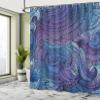 Ambesonne Abstract Shower Curtain, an Ocean Inspired by Graphic Paisley with Swirled Hand Drawn Style of an Artwork Nautical Print, Fabric Bathroom Decor Set with Hooks, 69" W x 75" L, Purple Blue view 4