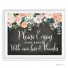 Andaz Press Peach Chalkboard Floral Garden Party Wedding Collection, Party Signs, Please Enjoy This Favor With Our Love and Thanks, 8.5x11-inch, 1-Pack view 1
