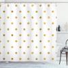 Ambesonne Modern Shower Curtain, Blurry Crystalised Yellow Ombre Geometric Circles Rounds Plain Backdrop Print, Cloth Fabric Bathroom Decor Set with Hooks, 69" W x 75" L, Yellow White view 1