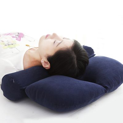 ALIBO Therapeutic Bolster Cervical Round Roll Pillow Breathable Hole Love Heart Shape Pillow for Back/Side/Stomach Sleeper Neck Tension Pain Relief Cylinder Massage Pillow with Buckwheat Hulls Bag