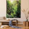 Ambesonne Green Tapestry, Krabi Thailand Forest Jungle Wild Life Nature Palms Leaves Trees Artwork Print, Wall Hanging for Bedroom Living Room Dorm Decor, 60" X 80", Forest Green view 1