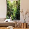 Ambesonne Green Tapestry, Krabi Thailand Forest Jungle Wild Life Nature Palms Leaves Trees Artwork Print, Wall Hanging for Bedroom Living Room Dorm Decor, 60" X 80", Forest Green view 2