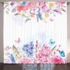 Ambesonne Shabby Flora Curtains, Romantic Garden Roses and Daisy Flowers Leaves Print, Living Room Bedroom Window Drapes 2 Panel Set, 108" X 84", Blue Purple view 1