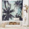 Ambesonne Tropical Tapestry, Upward Coconut Palms to Clouds Exotic Land Paradise Tourism Summer View, Wide Wall Hanging for Bedroom Living Room Dorm, 60" X 40", Turquoise Eggplant view 2