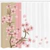 Ambesonne Japanese Shower Curtain or Backdrop Romantic Sakura Blooms Flowers Petals Spring Wind East Inspired Nature Art Theme Cloth Fabric for Bathroom Decor Set with Hooks 69" W x 84" L, Sand Brown view 2