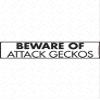 Beware of Geckos Sign - Warning Geckos Sign (12" x 3") - Heavy Duty Exterior Rust Free .040 Thick Aluminum Reptile Animal Sign with Weatherproof and UV Protection - Warning Beware of Geckos Yard Sign - 12" x 3" view 1