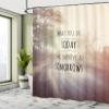 Ambesonne Modern Shower Curtain, What You Do Today Can Improve Tomorrows Inspirational Words Nature Road Background, Cloth Fabric Bathroom Decor Set with Hooks, 69" W x 70" L, Cream Taupe view 4