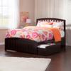 AFI Richmond Full Size Platform Bed with Matching Footboard & Storage in Espresso view 1