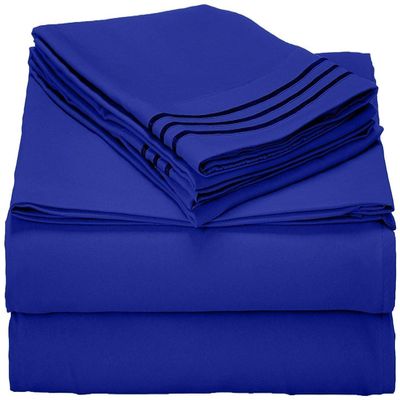 Singh's Textiles 600 Thread Count 100% Egyption Cotton Full Sleeper Sofa Bed Sheet Set (54" x 72" + 4") Royal Blue Solid