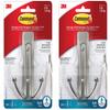 Command Large Double Bath Hook, Satin Nickel, 2-Hooks, 2-Large Water-Resistant Strips view 1