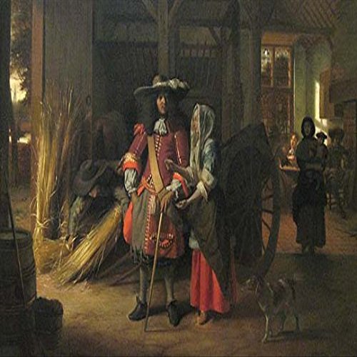 Paying the Hostess (12x18 Canvas Print)
