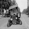 BEL Automobile's Front Axel Breaks splaying Tires Outward Causing Vehicle to Rest on its Front Bumper. (12x18 Canvas Print) view 1