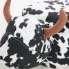 OLizee Decorative Cow Ottoman Footstool Cute Animal Upholstered Stool for Kids Wooden Footrest Accent Furniture, Black White view 4