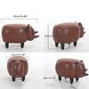 OLizee Decorative Buffalo Storage Ottoman Footstool Cute Animal Upholstered Stool for Kids Wooden Accent Footrest, Brown PU view 3