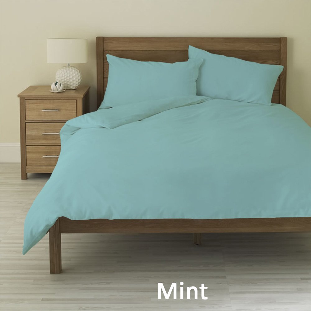 11 Inch Deep Pocket 400 Thread Count 100% Egyptian Cotton , Mint Color, Full Solid Pattern { 3 PCs Duvet Set + 1 Fitted Sheet }